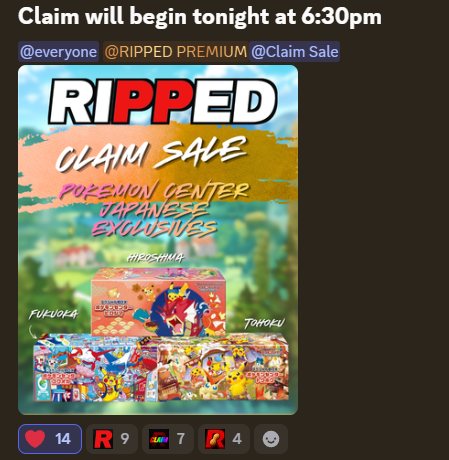 Claim sale: Pokémon Center JP exclusives